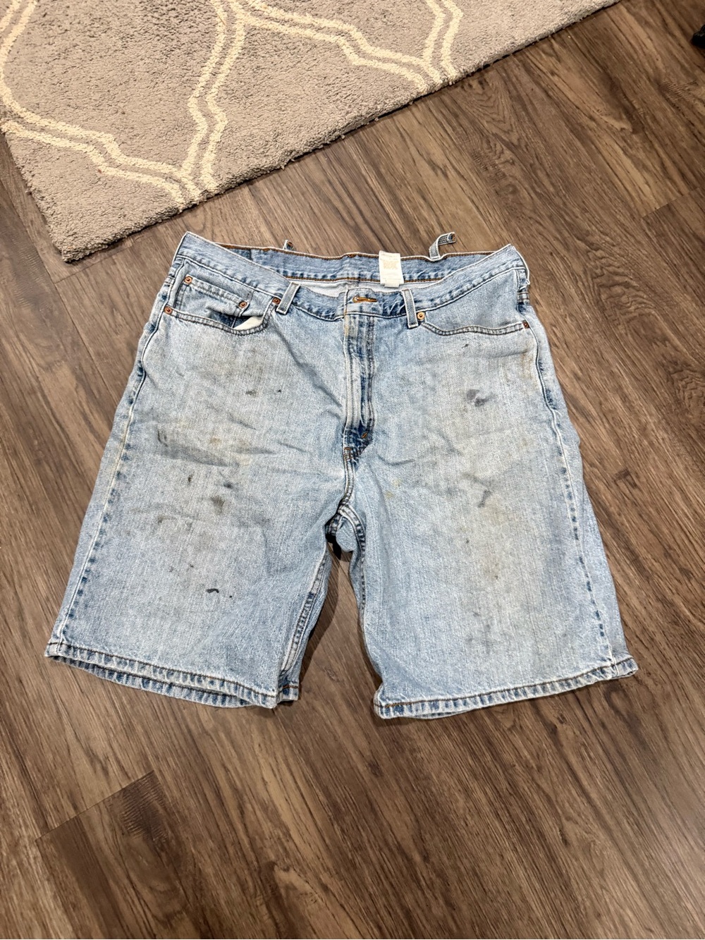 Distressed Light Blue Men's Denim Shorts